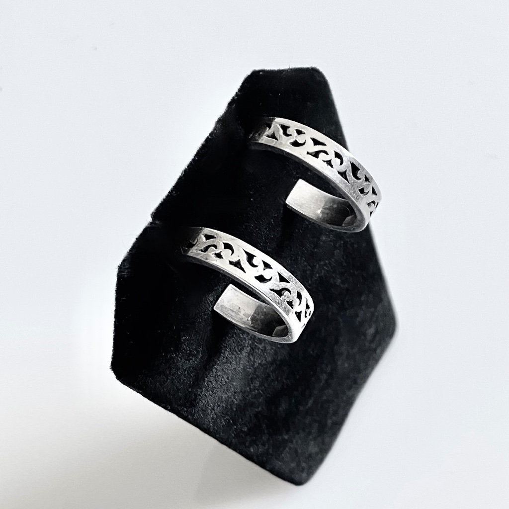 Lois Hill Sterling Silver Hoop Cut Design Earrings 1